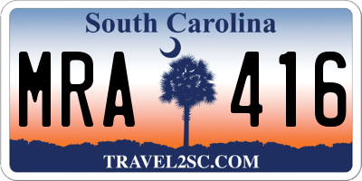 SC license plate MRA416