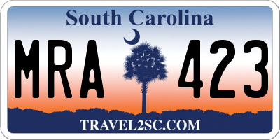 SC license plate MRA423