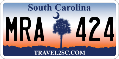 SC license plate MRA424