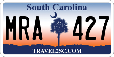SC license plate MRA427
