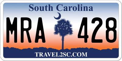 SC license plate MRA428