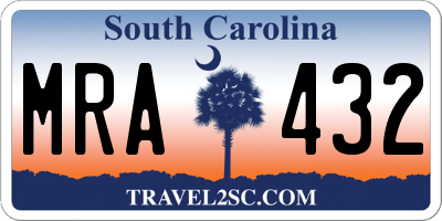 SC license plate MRA432