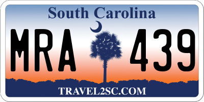 SC license plate MRA439