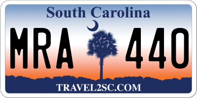 SC license plate MRA440