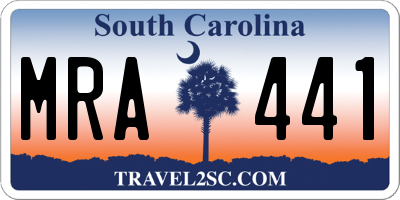SC license plate MRA441