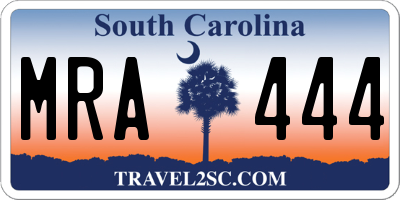 SC license plate MRA444