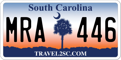 SC license plate MRA446