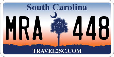 SC license plate MRA448