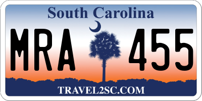 SC license plate MRA455
