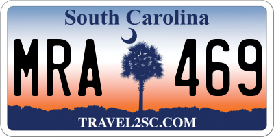SC license plate MRA469