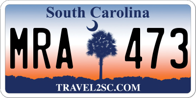 SC license plate MRA473