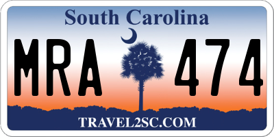 SC license plate MRA474