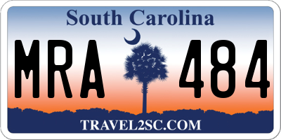 SC license plate MRA484