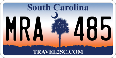 SC license plate MRA485