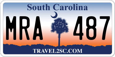SC license plate MRA487
