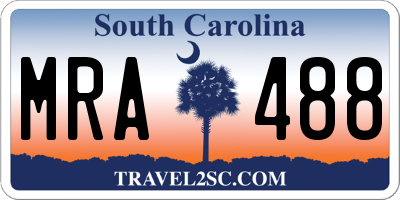 SC license plate MRA488