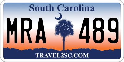 SC license plate MRA489