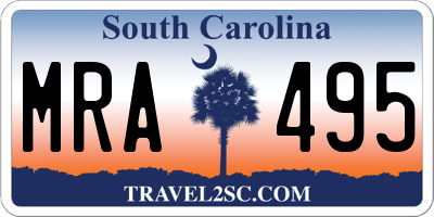 SC license plate MRA495