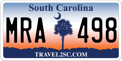 SC license plate MRA498