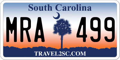 SC license plate MRA499