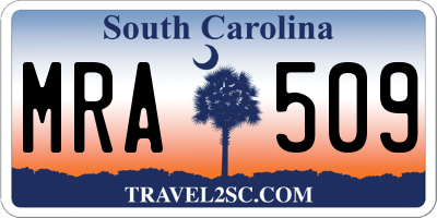 SC license plate MRA509