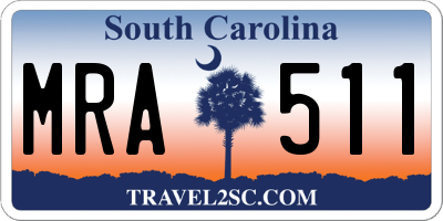 SC license plate MRA511