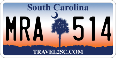 SC license plate MRA514