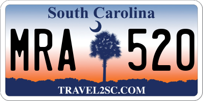SC license plate MRA520