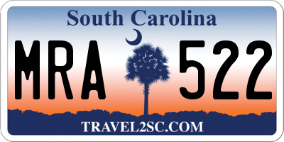 SC license plate MRA522