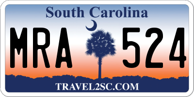 SC license plate MRA524