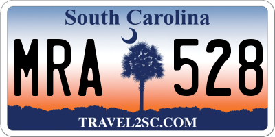 SC license plate MRA528