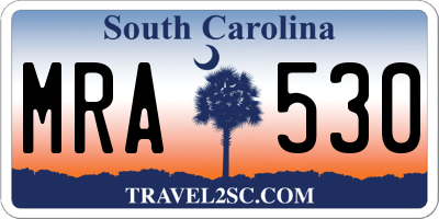SC license plate MRA530