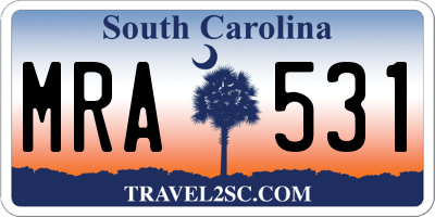 SC license plate MRA531