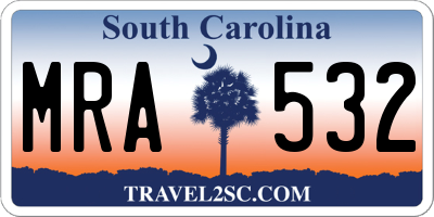 SC license plate MRA532