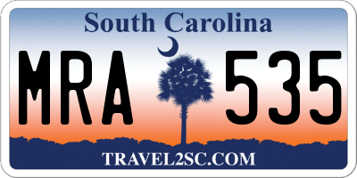 SC license plate MRA535
