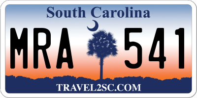 SC license plate MRA541