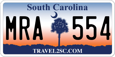 SC license plate MRA554
