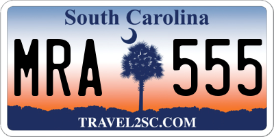 SC license plate MRA555
