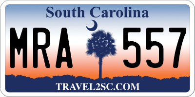 SC license plate MRA557