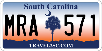 SC license plate MRA571