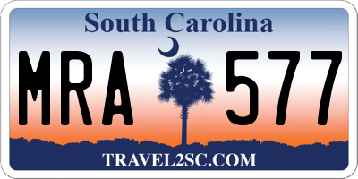 SC license plate MRA577