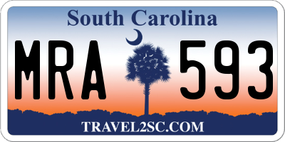 SC license plate MRA593