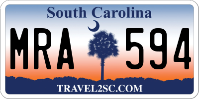 SC license plate MRA594
