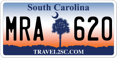 SC license plate MRA620