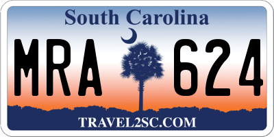 SC license plate MRA624