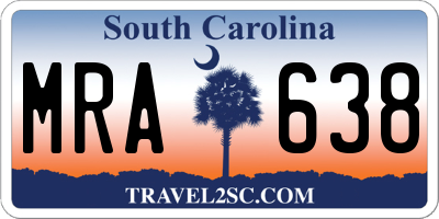 SC license plate MRA638