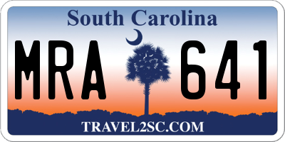 SC license plate MRA641