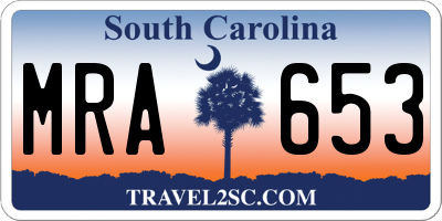 SC license plate MRA653