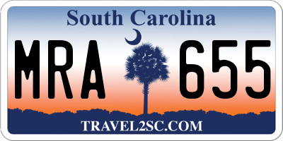 SC license plate MRA655