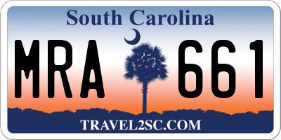 SC license plate MRA661